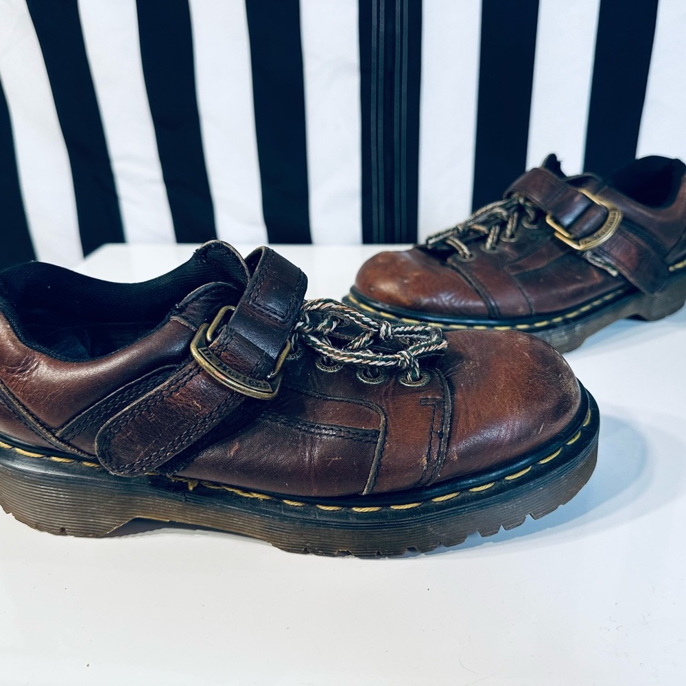 Dr Martens Vintage Monk Strap Platform Buckle Shoes - Made in England